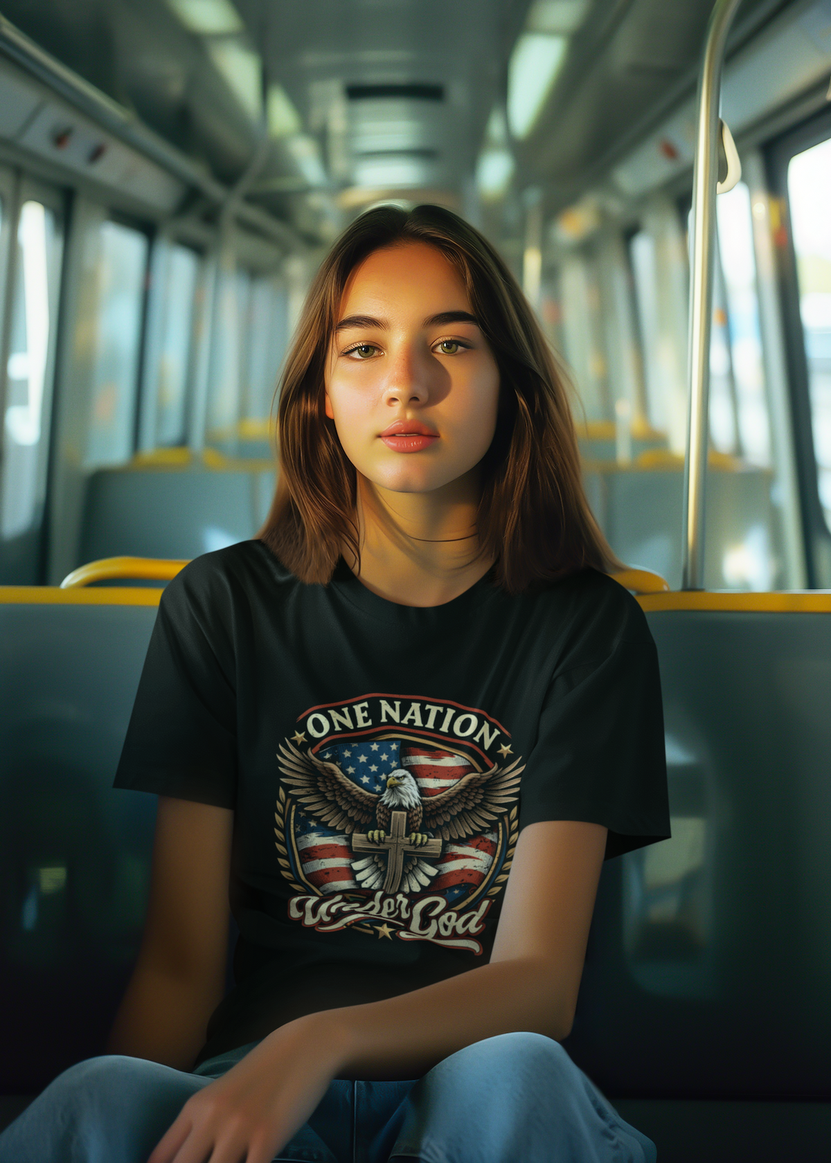 One Nation Under God Eagle Cross T-Shirt