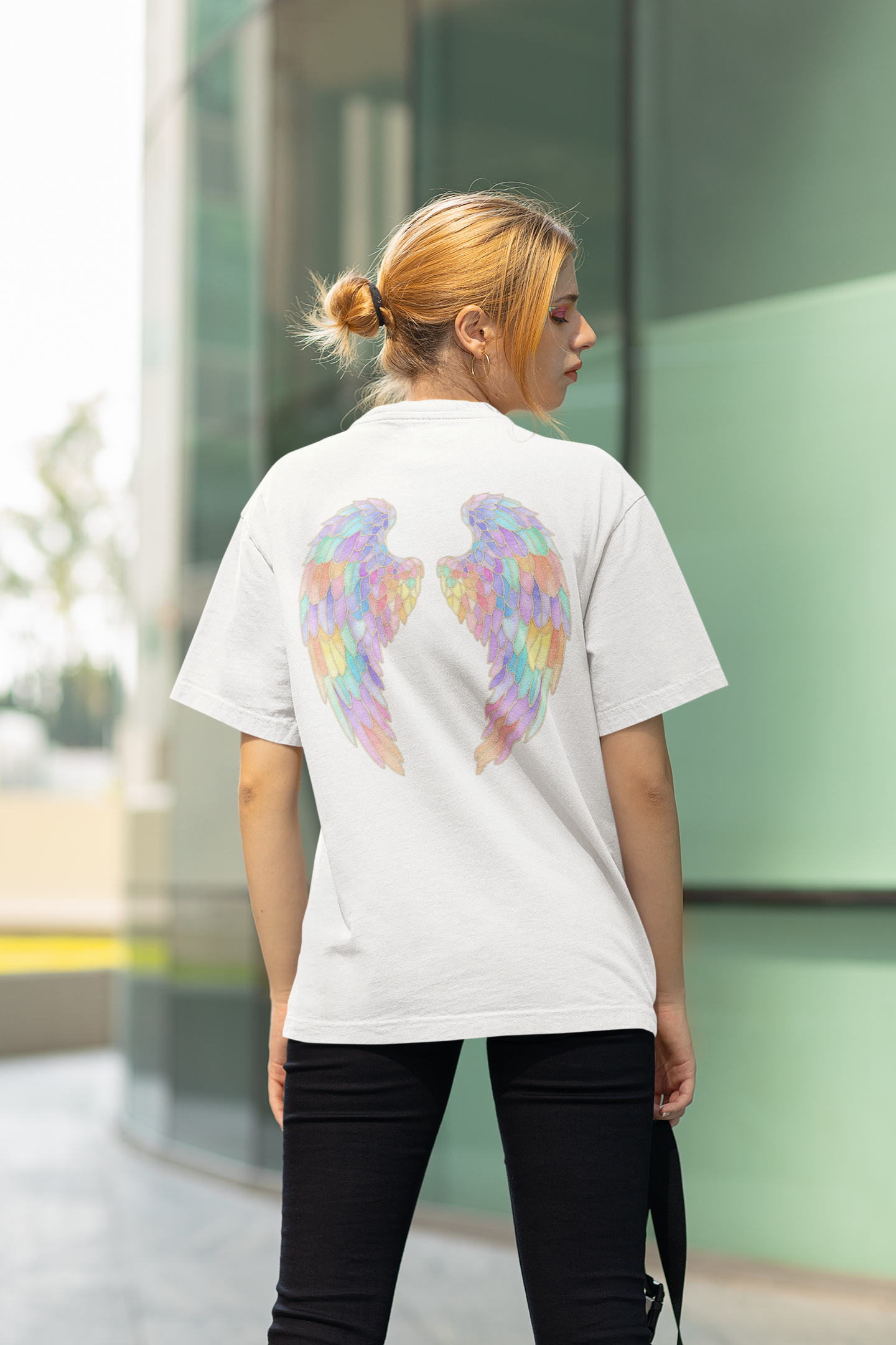 Stained Glass Angel Wings T-Shirt