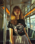 American Bald Eagle Flag Circle Graphic T-Shirt