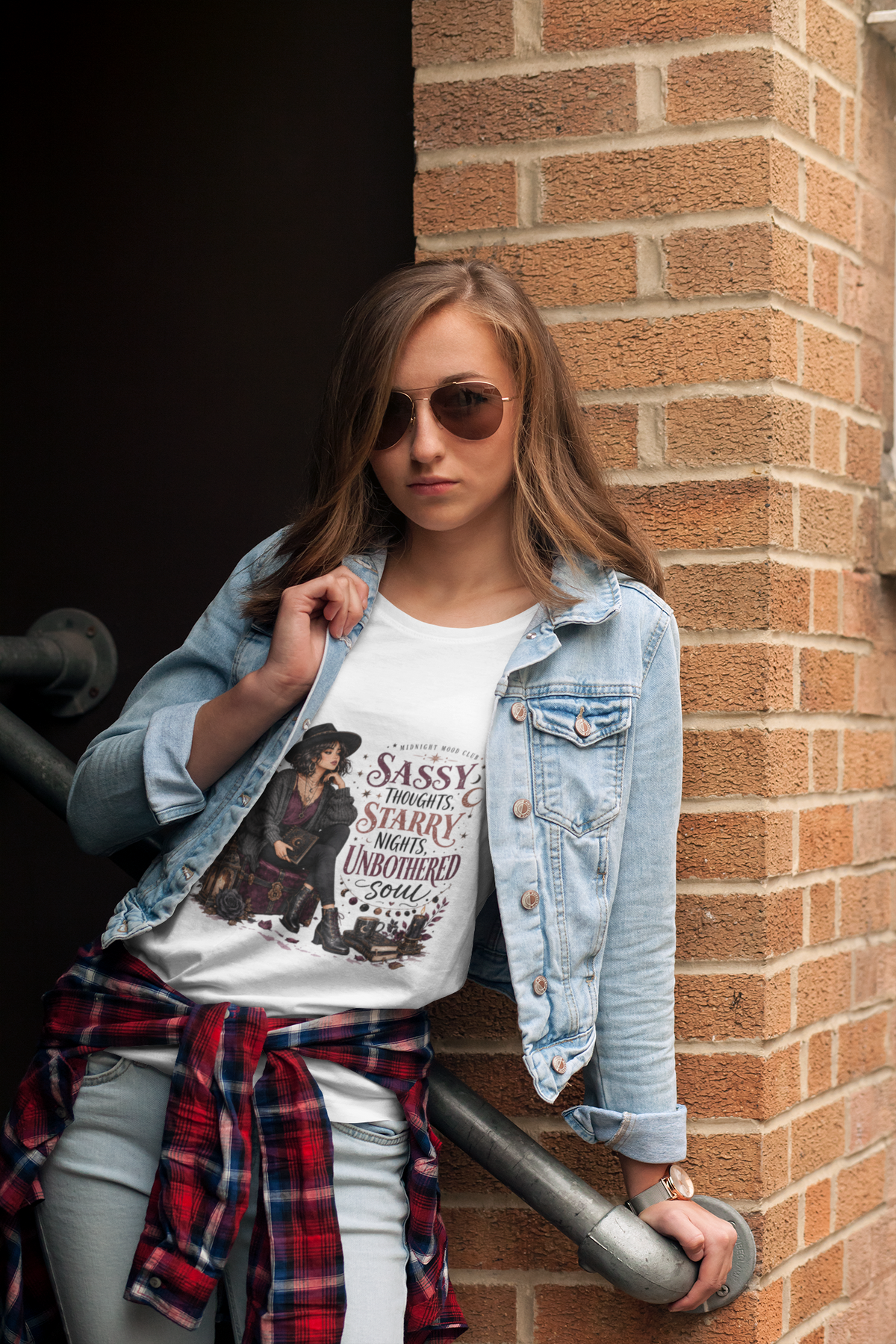 Sassy Thoughts Starry Nights Unbothered Soul Witch T-Shirt