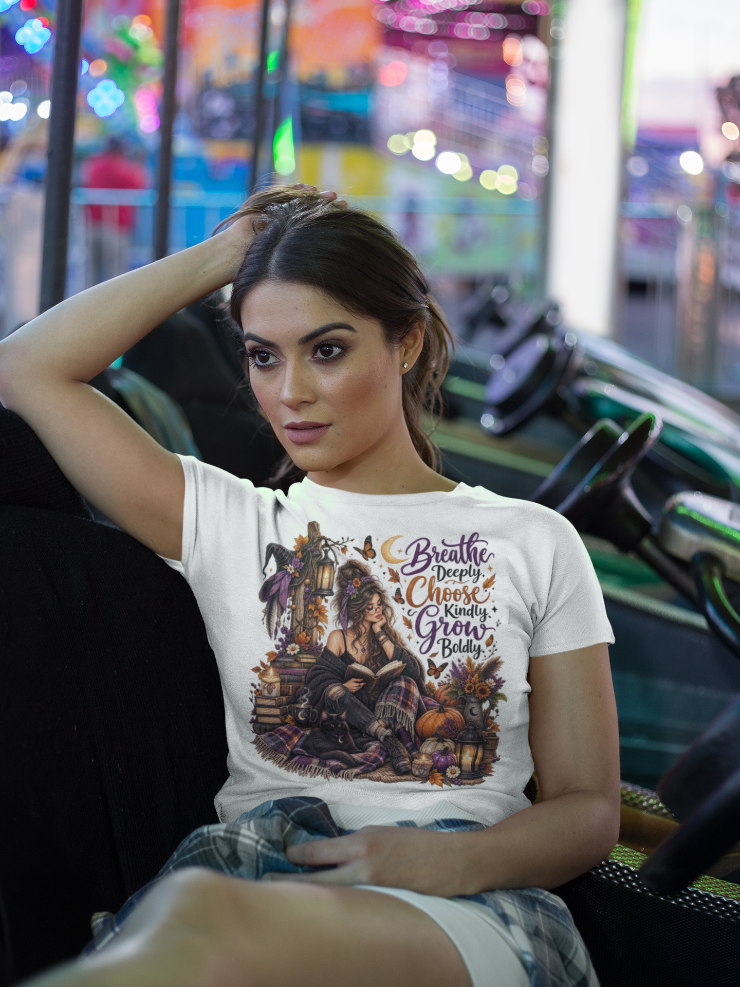Breathe Deeply Choose Kindly Grow Boldly Witch T-Shirt
