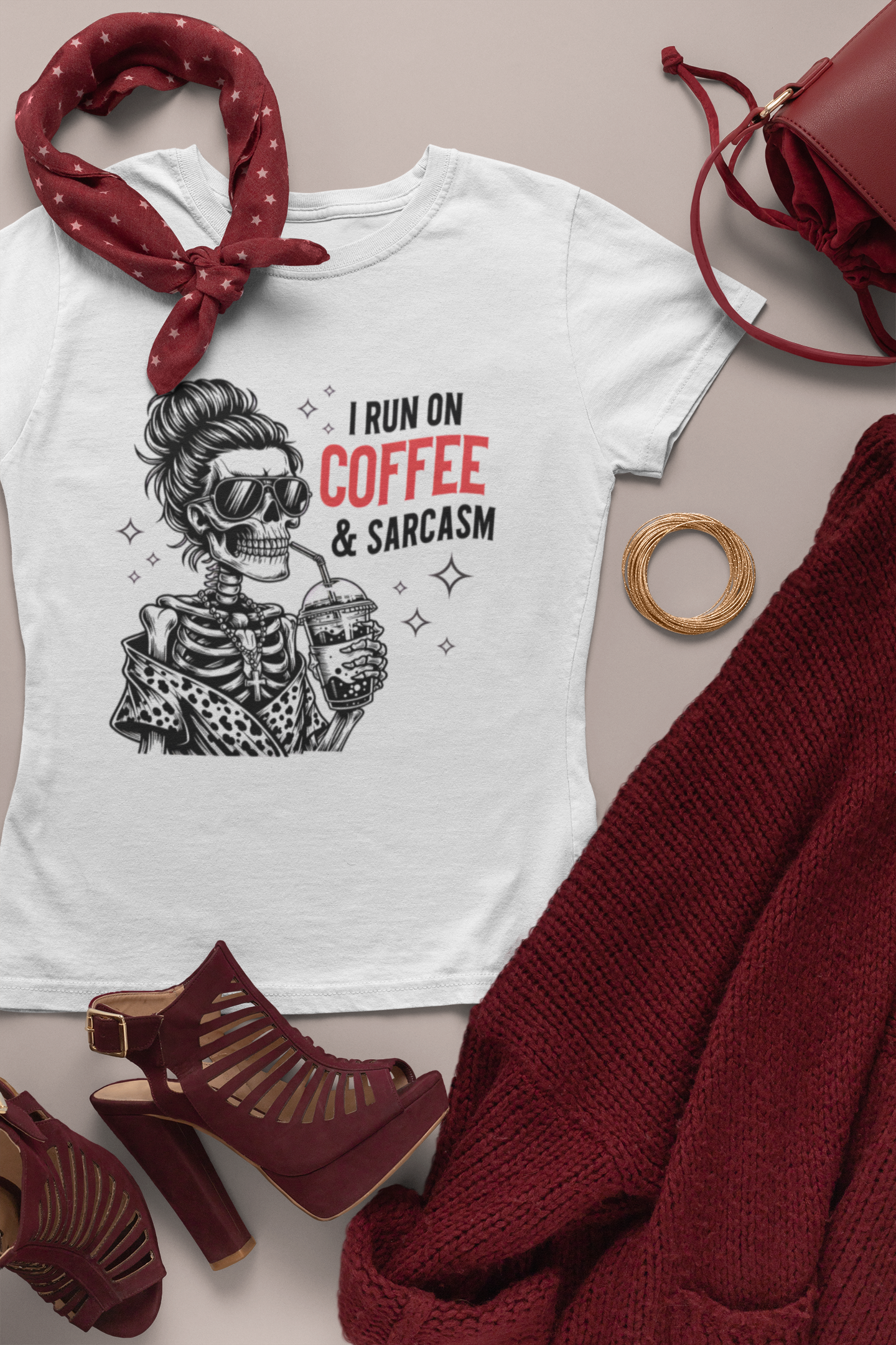 I Run on Caffeine and Sarcasm T-Shirt