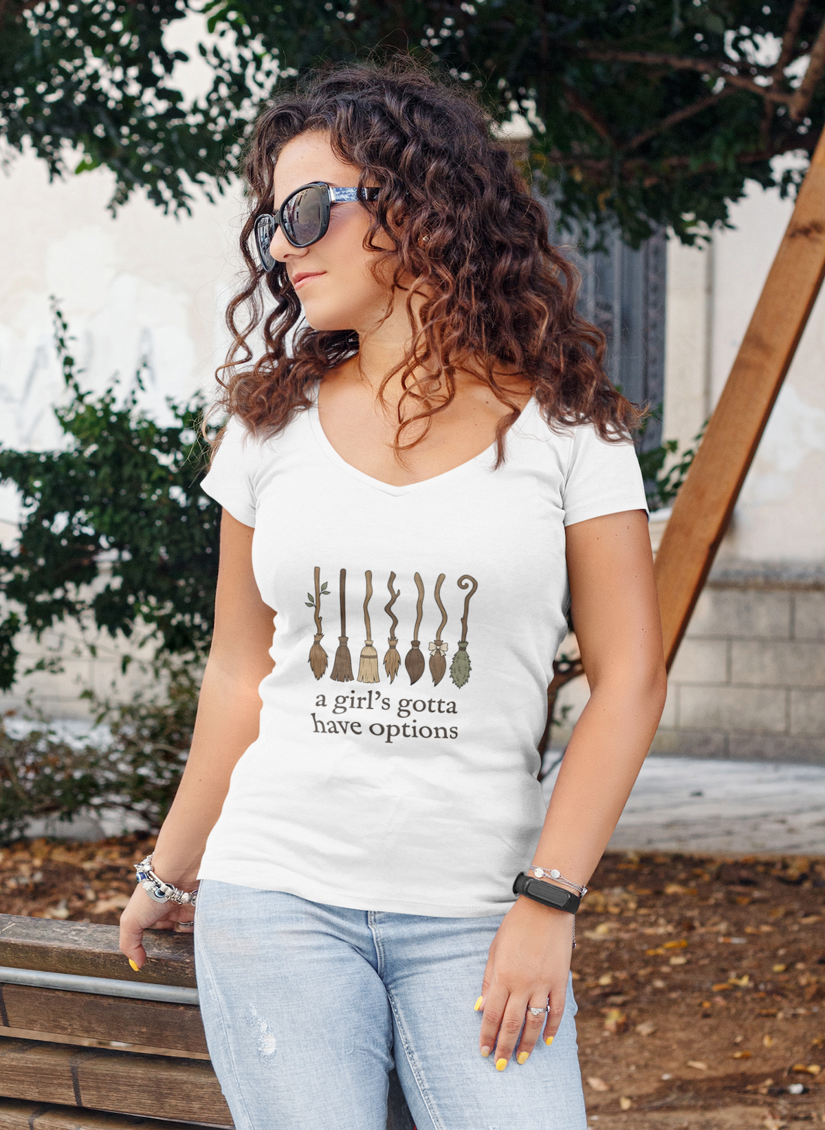 A Girl's Gotta Have Options Witch Brooms T-Shirt