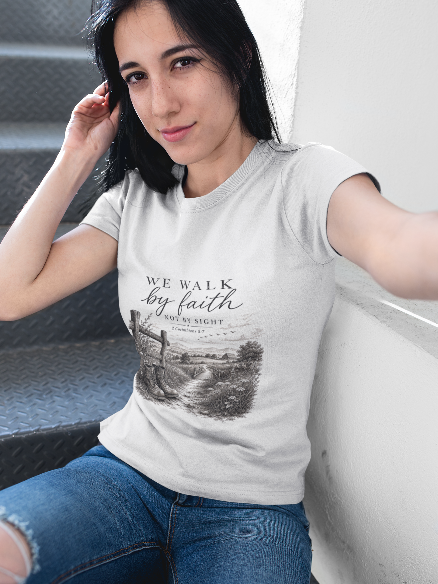 We Walk by Faith Not by Sight T-Shirt