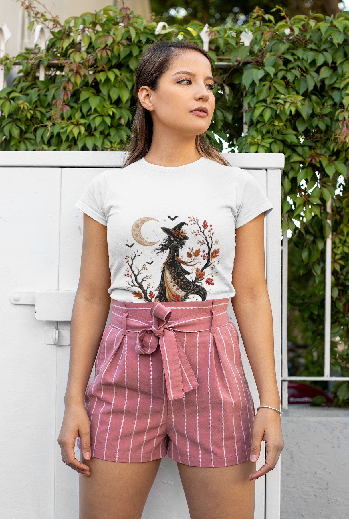 Autumn Moon Witch Botanical T-Shirt