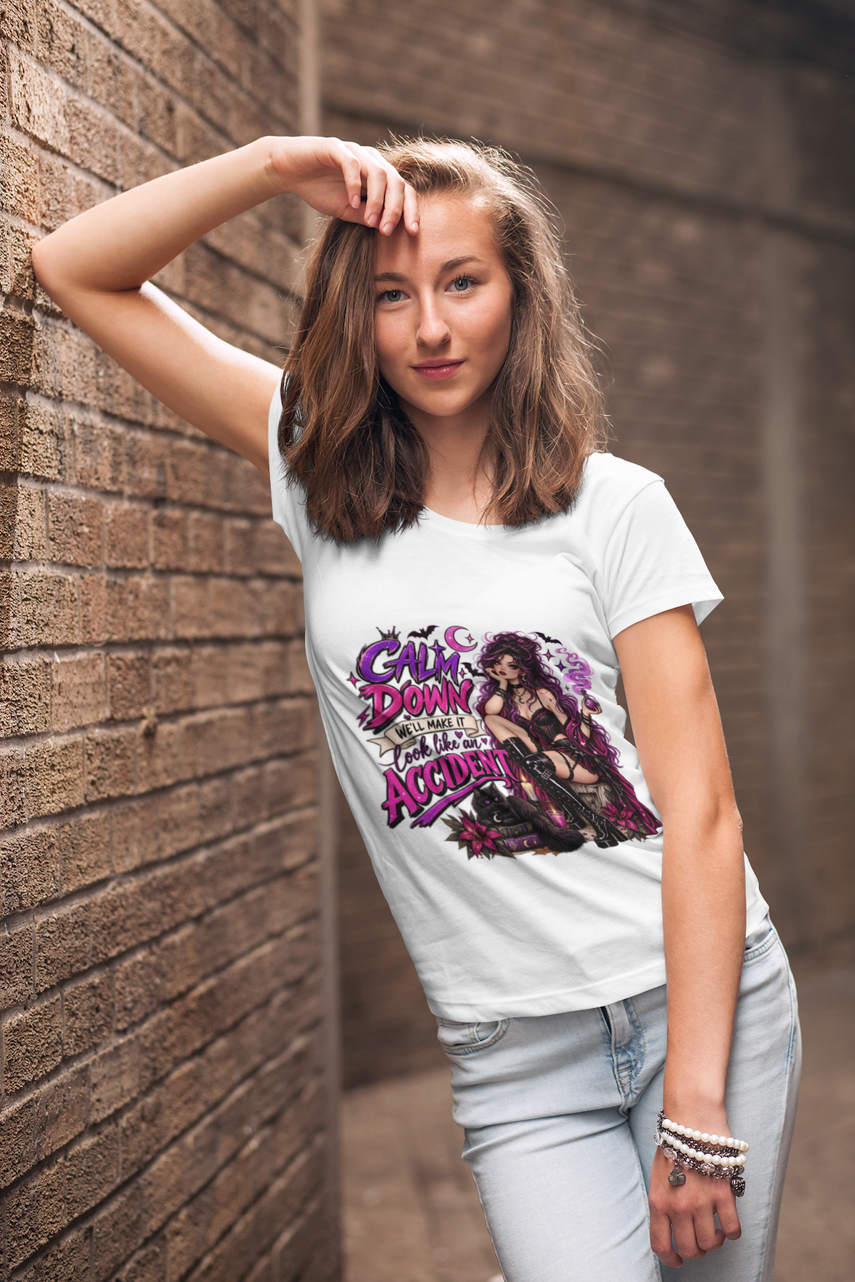 Calm Down We'll Make It Look Like an Accident Witch T-Shirt