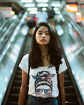 American Flag Messy Bun Patriotic T-Shirt