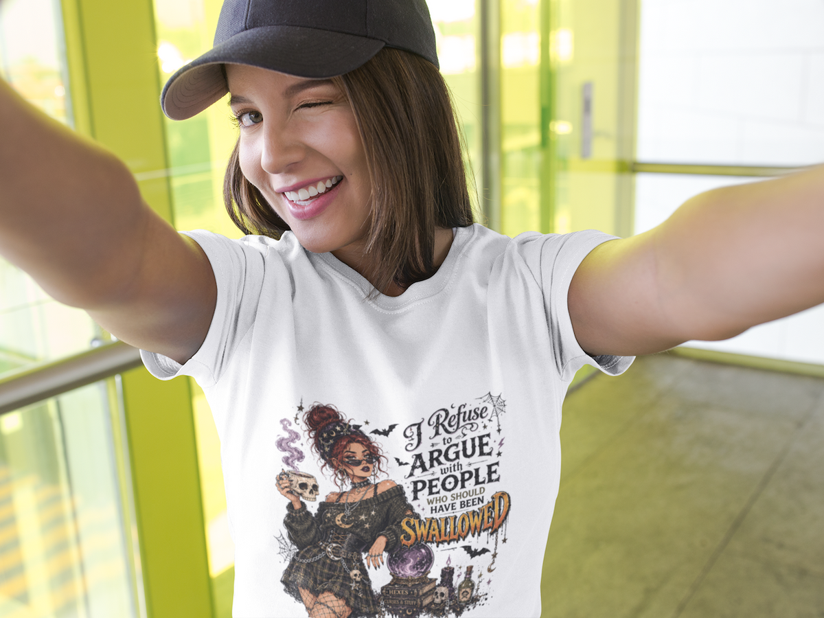 I Refuse to Argue With People Who Should Have Been Swallowed T-Shirt