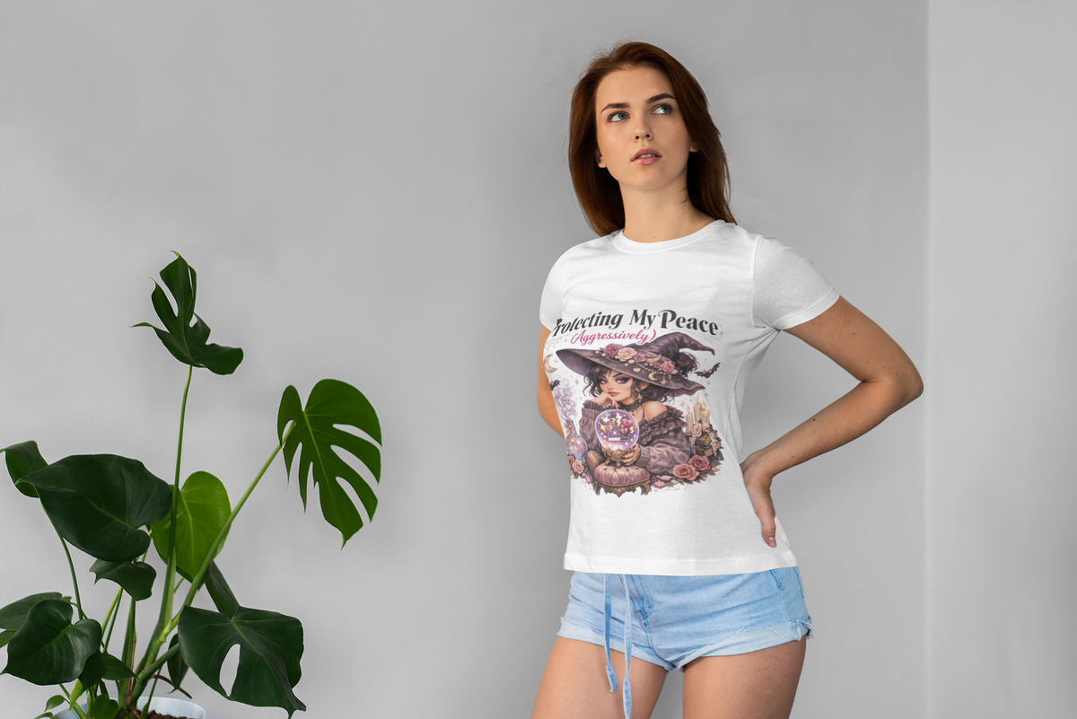 Protecting My Peace Aggressively Witch T-Shirt