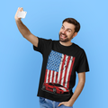 American Flag Sports Car T-Shirt