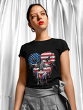 American Flag Heart Fighter Jets Drip T-Shirt