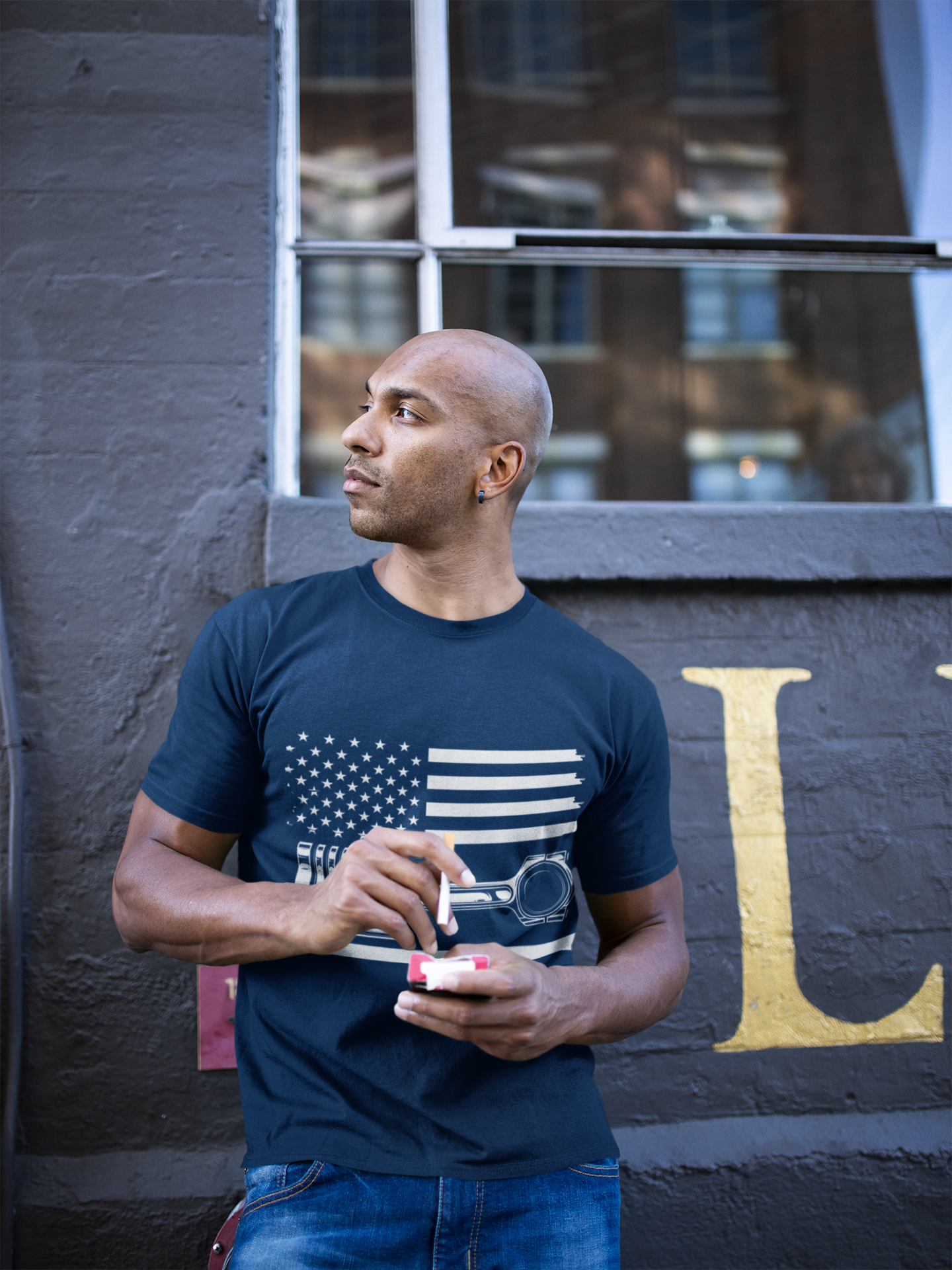 American Flag Engine Pistons T-Shirt
