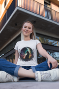 Black Cat Galaxy Moon Tee