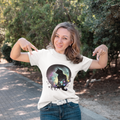 Black Cat Aurora Moon Wildflower Tee