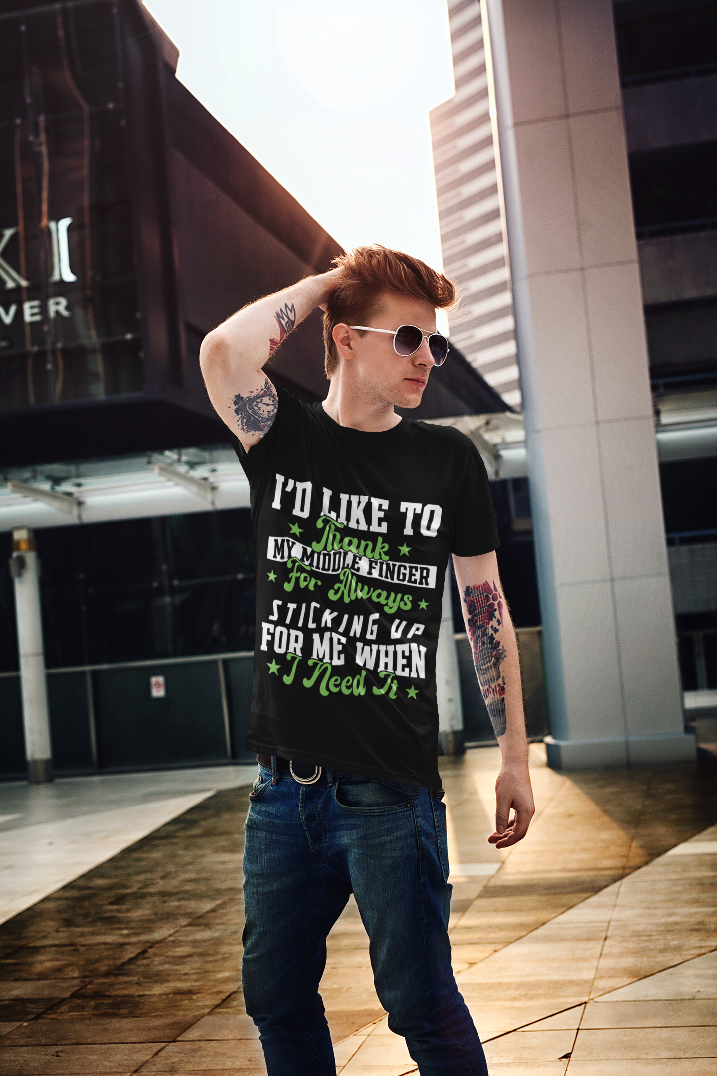 I'd Like to Thank My Middle Finger For Always Sticking Up For Me T-Shirt