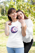Colorful Crescent Moon with Animal Paw Print T-Shirt